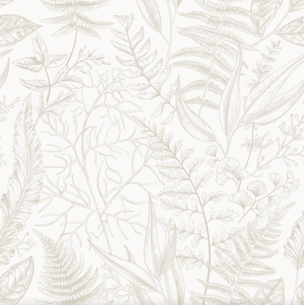 Assorted Beige Leaves Wallpaper