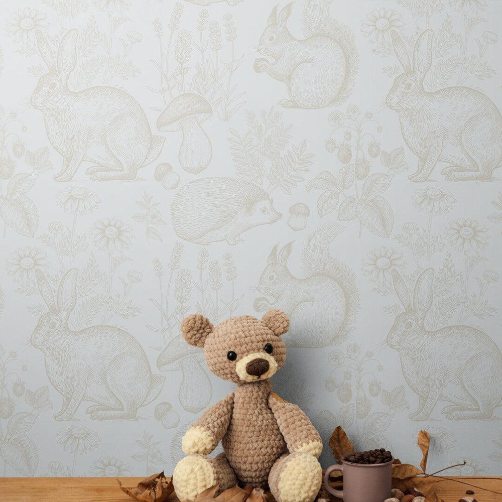 Beige Rabbits Wallpaper