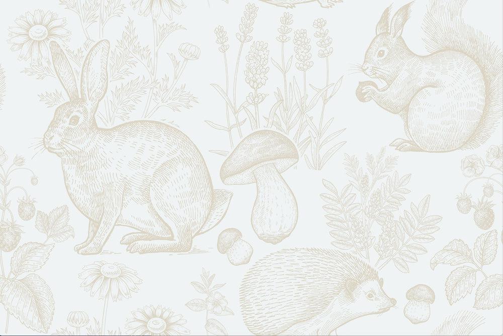 Beige Rabbits Wallpaper