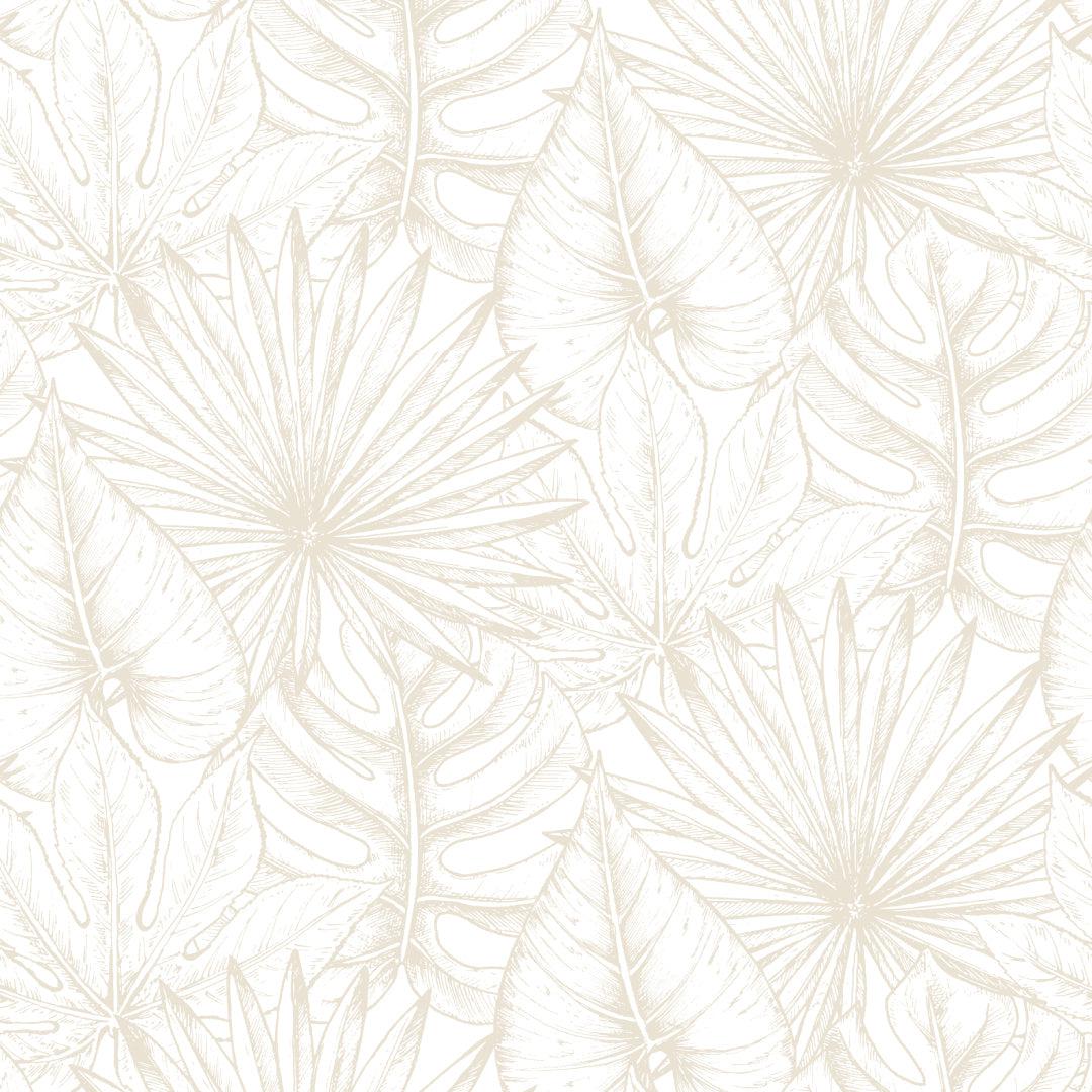 Beige Sketched Botanicals Wallpaper
