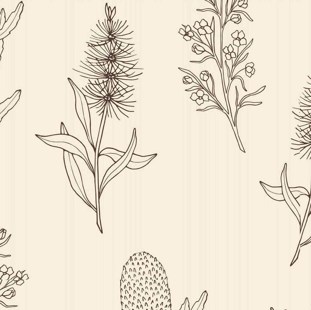 Beige and Black Natives-wallpaper-eco-friendly-easy-removal-GIOIA-WALL-ART