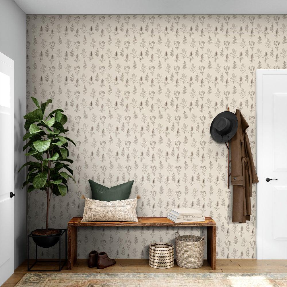 Beige and Black Natives-wallpaper-eco-friendly-easy-removal-GIOIA-WALL-ART