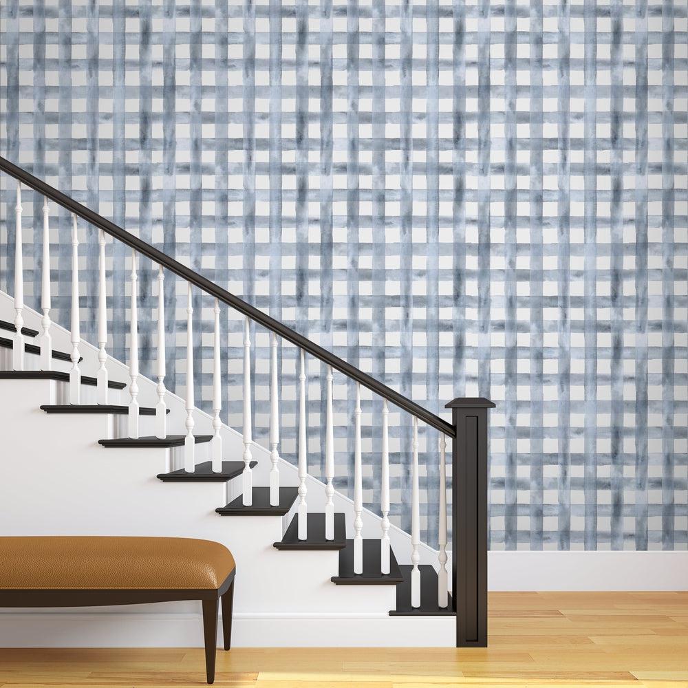 Blue Watercolour Checker