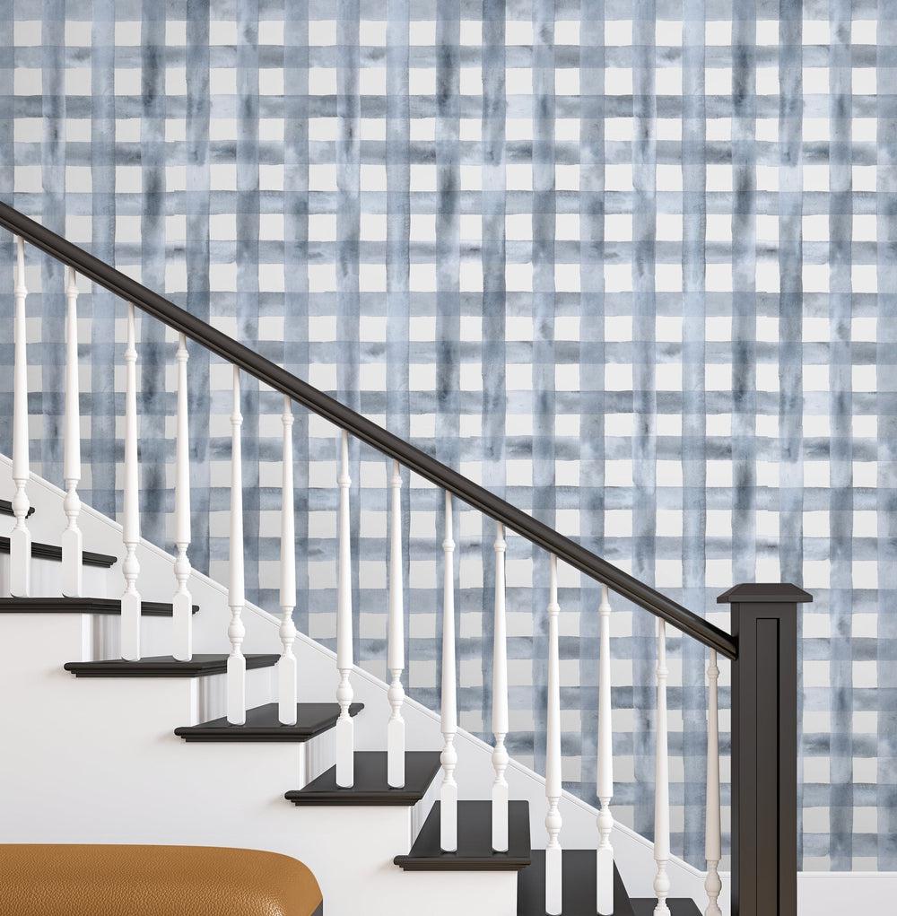 Blue Watercolour Checker