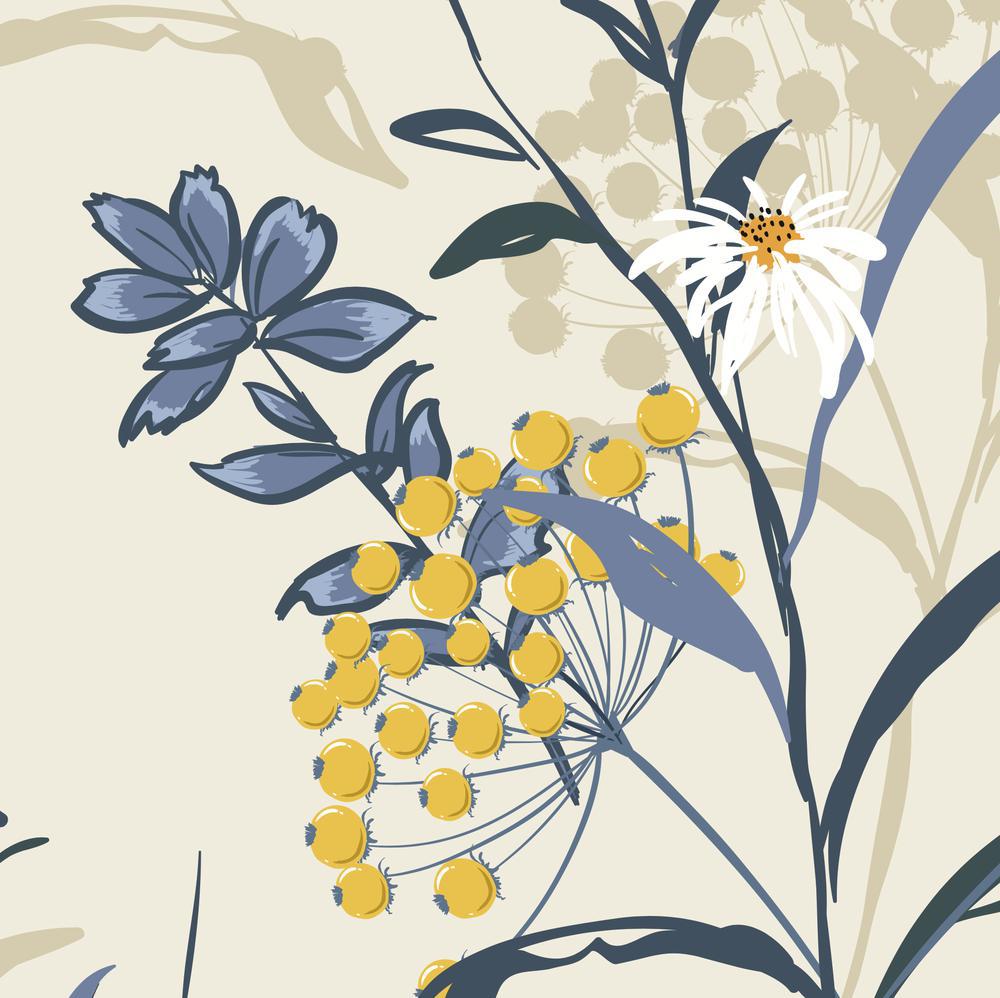 Blue and Yellow Natives-wallpaper-eco-friendly-easy-removal-GIOIA-WALL-ART