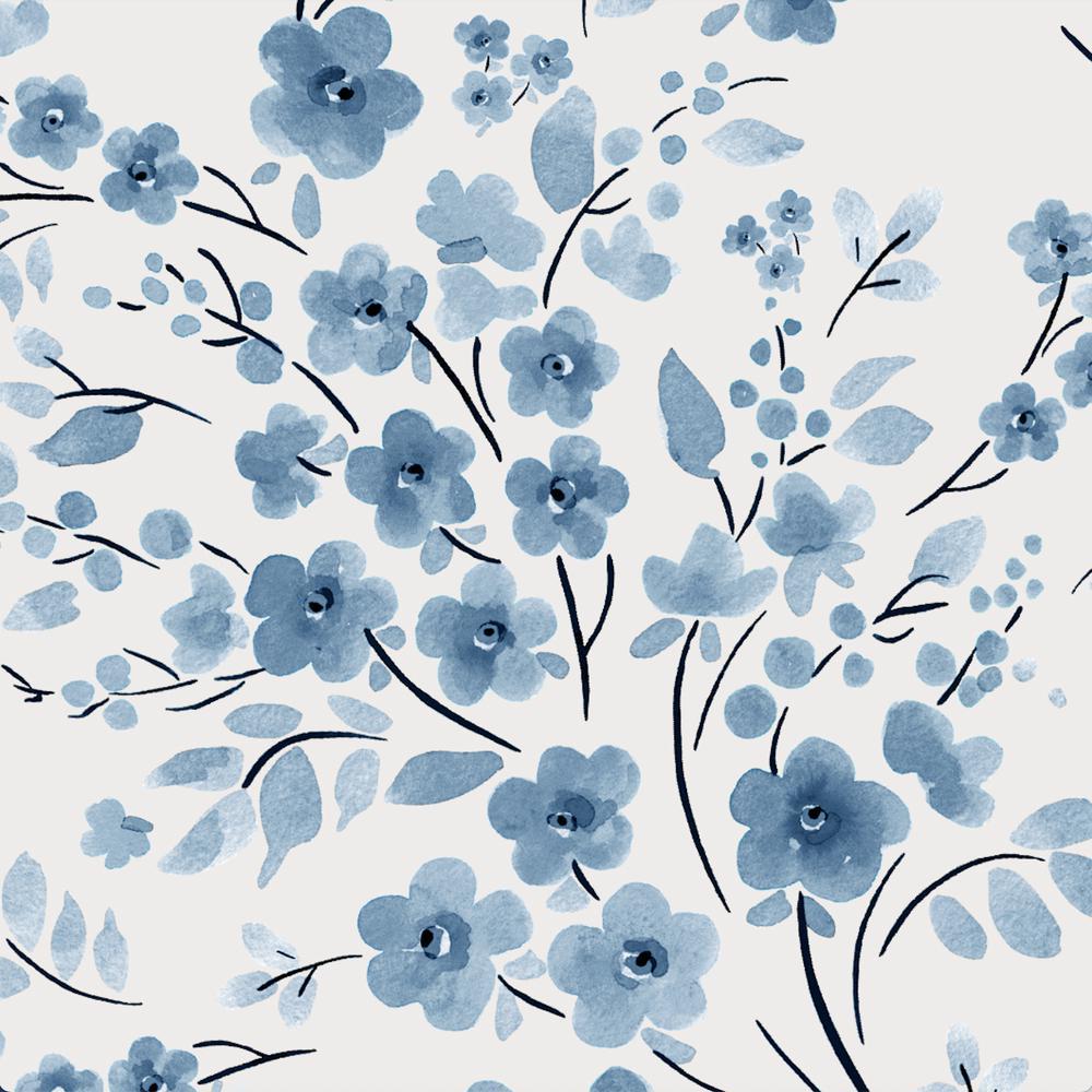 Delicate Blue Blooms-wallpaper-eco-friendly-easy-removal-GIOIA-WALL-ART