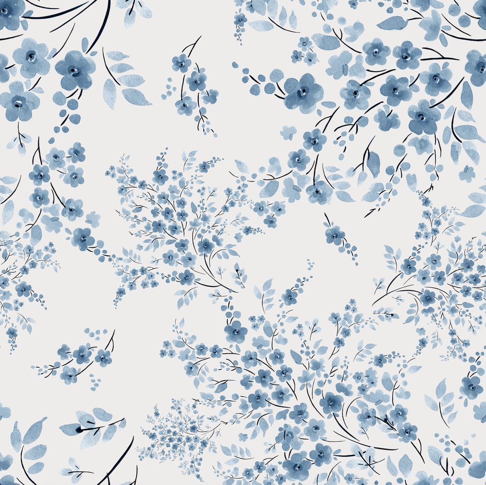 Delicate Blue Blooms-wallpaper-eco-friendly-easy-removal-GIOIA-WALL-ART