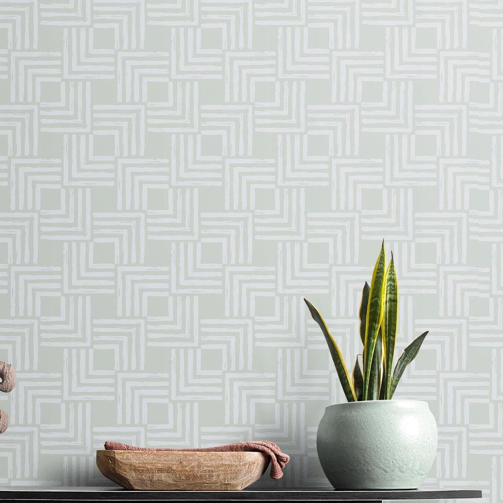 Green Overlapping Squares Wallpaper