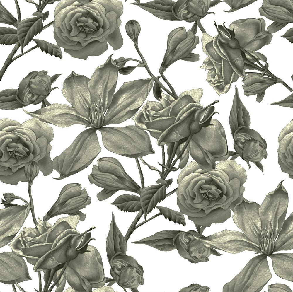 Green Roses-wallpaper-eco-friendly-easy-removal-GIOIA-WALL-ART