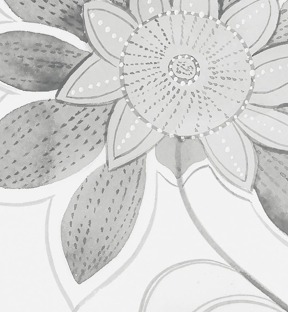 Grey Fall Blooms And Leaves