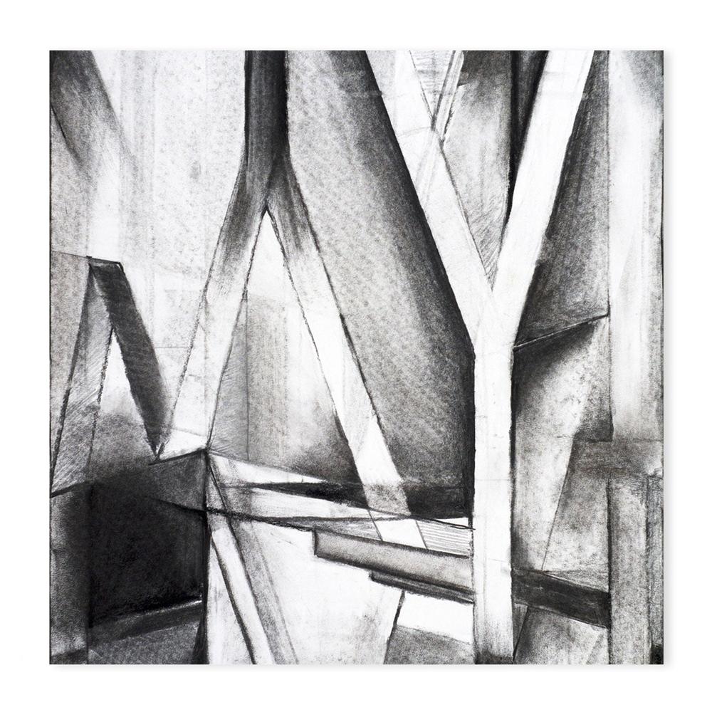 Monochrome Angles, Style A, Hand-Painted Canvas