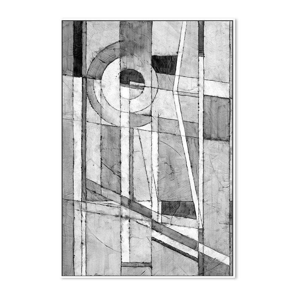 Monochrome Angles, Style B, Hand-Painted Canvas
