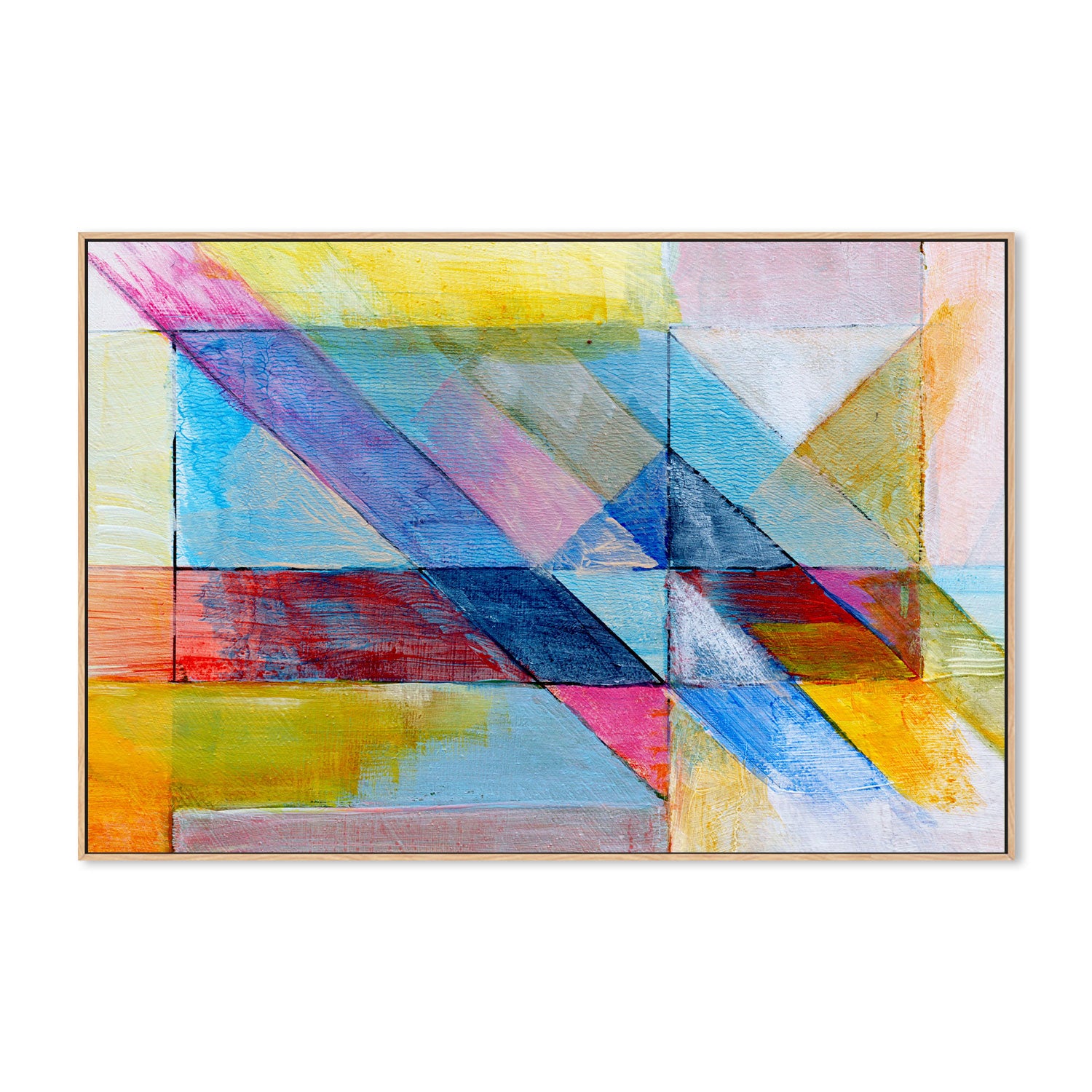 Coloured Angles, Style B, Hand-Painted Canvas