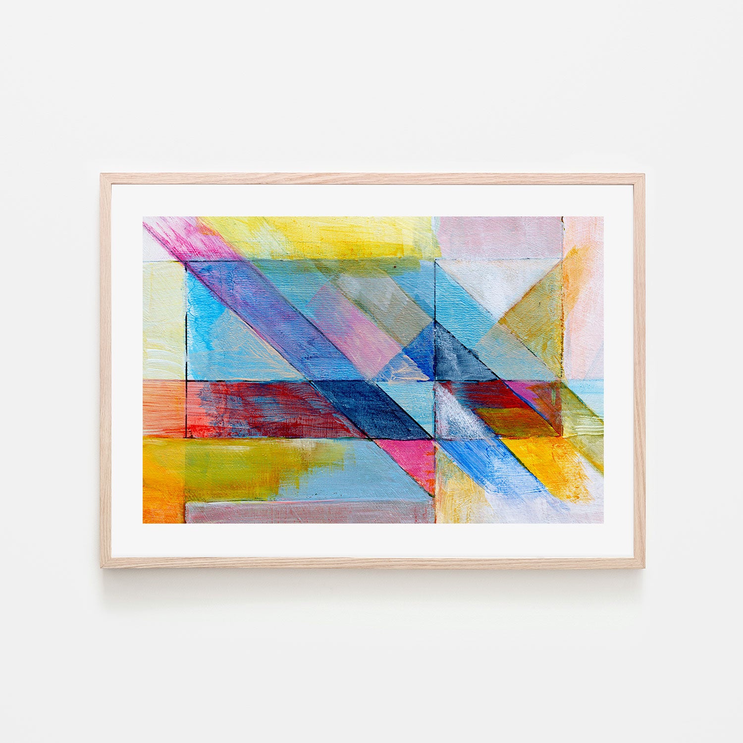 Coloured Angles, Style B, Hand-Painted Canvas