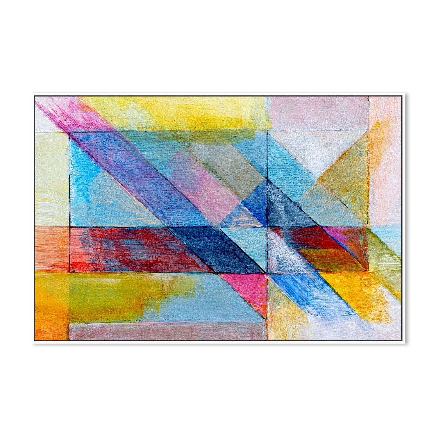 Coloured Angles, Style B, Hand-Painted Canvas