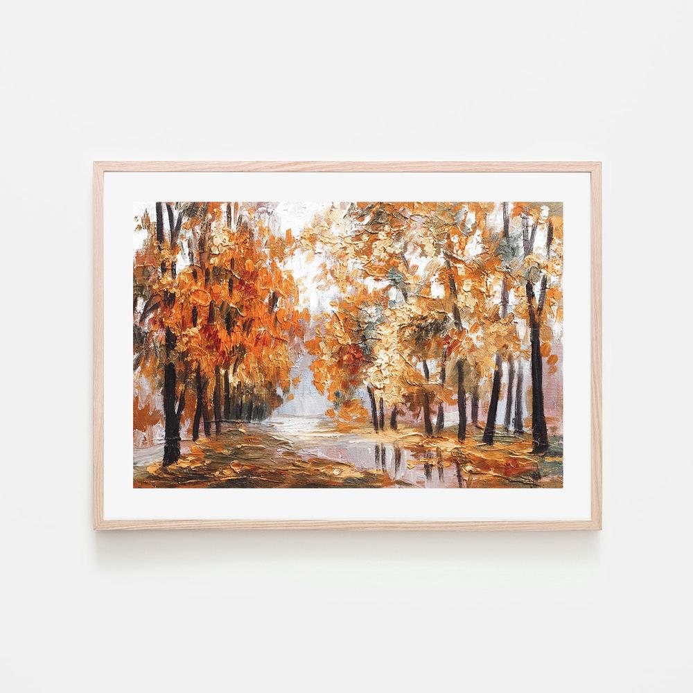 Autumn Scenery, Hand-Painted Canvas