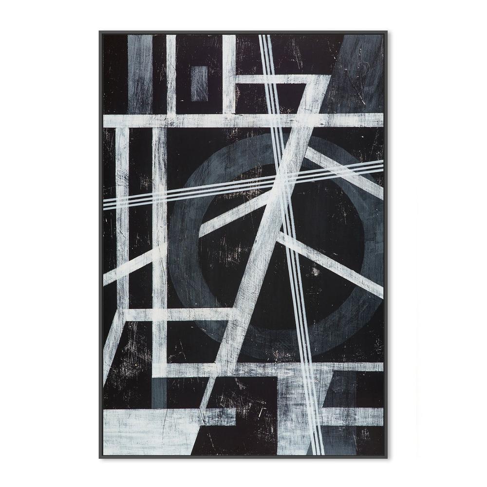 Monochrome Angles, Style C, Hand-Painted Canvas