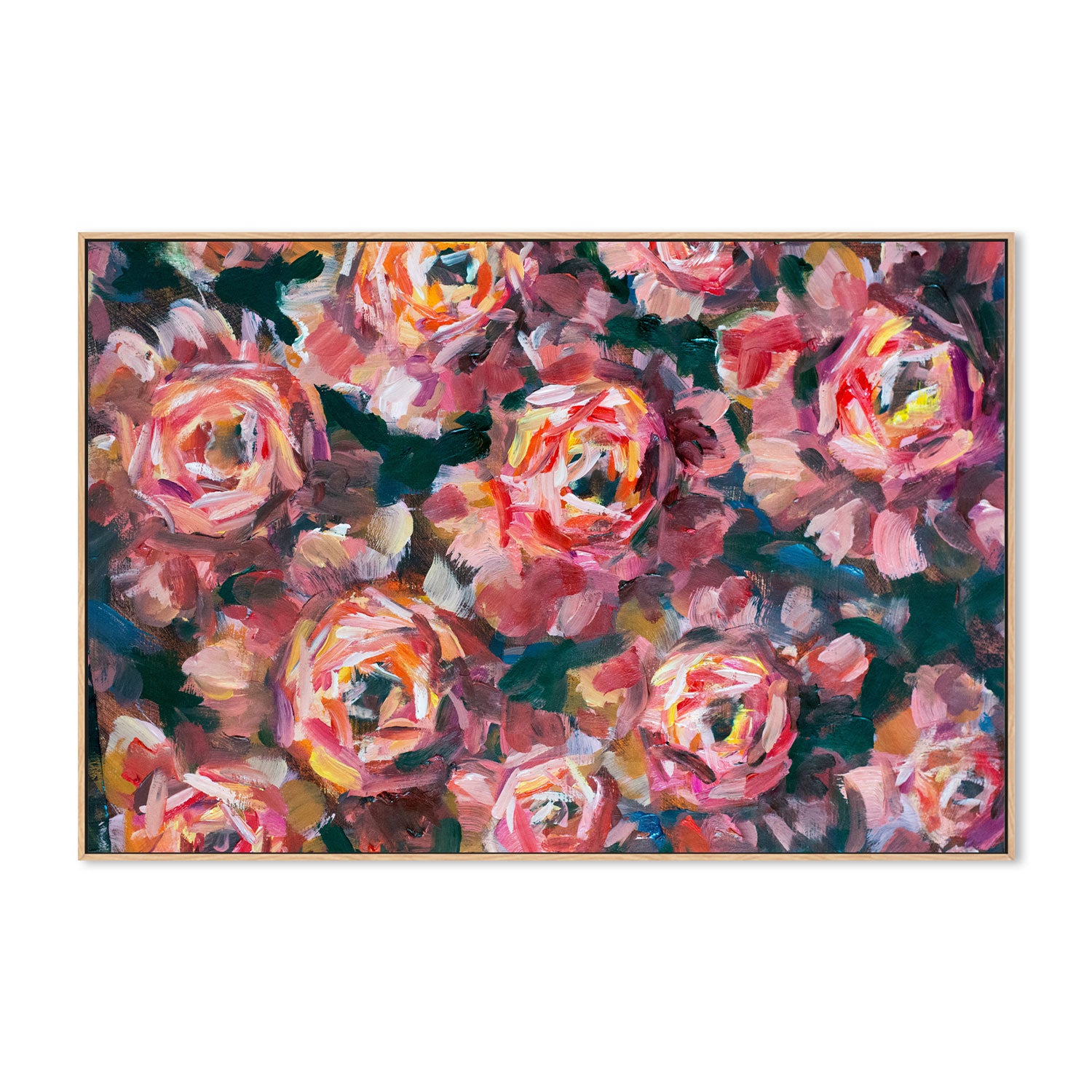 A Field of Roses, Style A, Hand-Painted Canvas