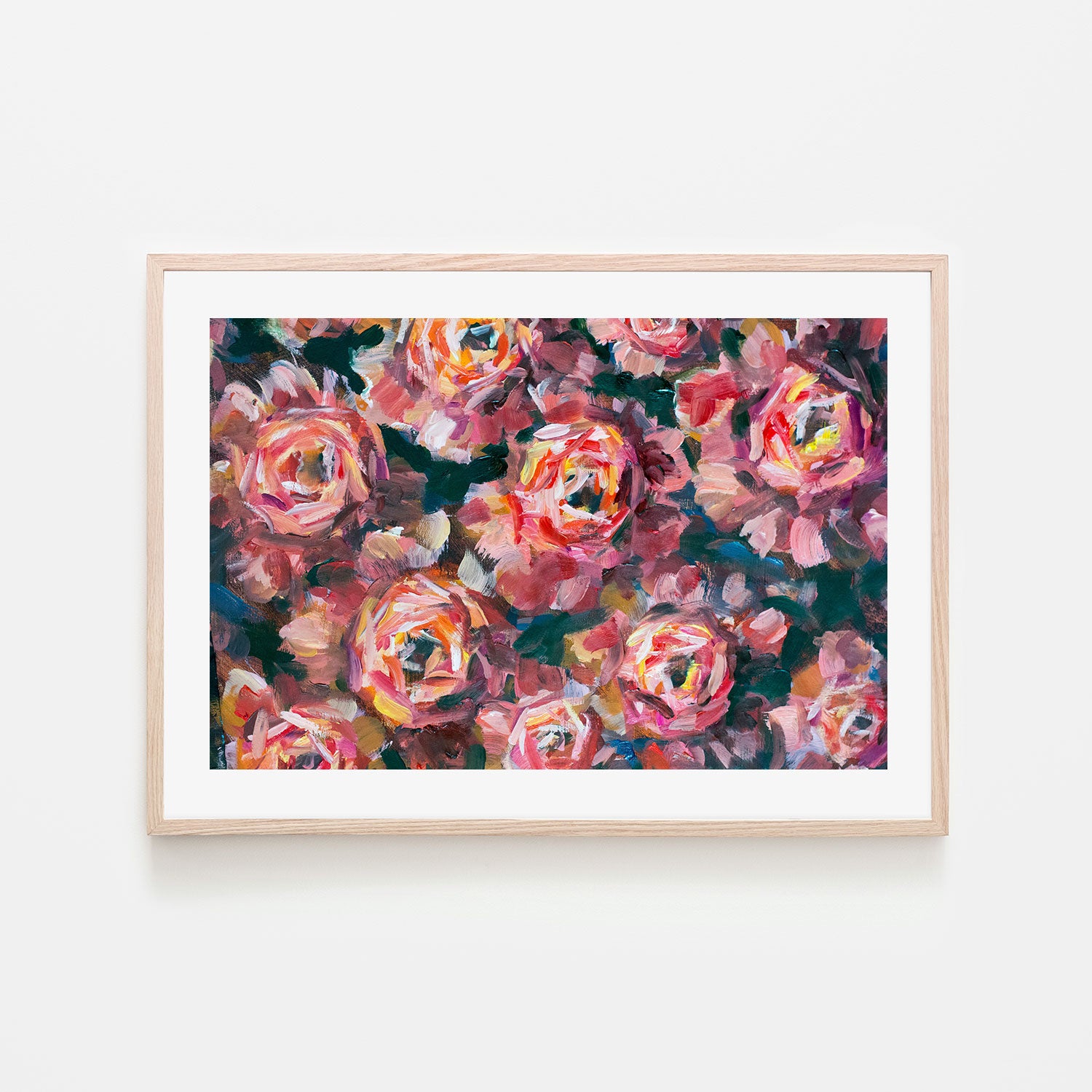 A Field of Roses, Style A, Hand-Painted Canvas