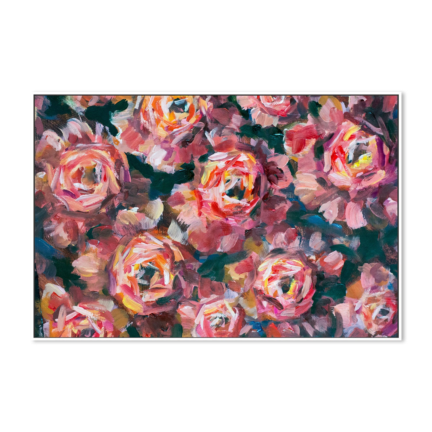A Field of Roses, Style A, Hand-Painted Canvas