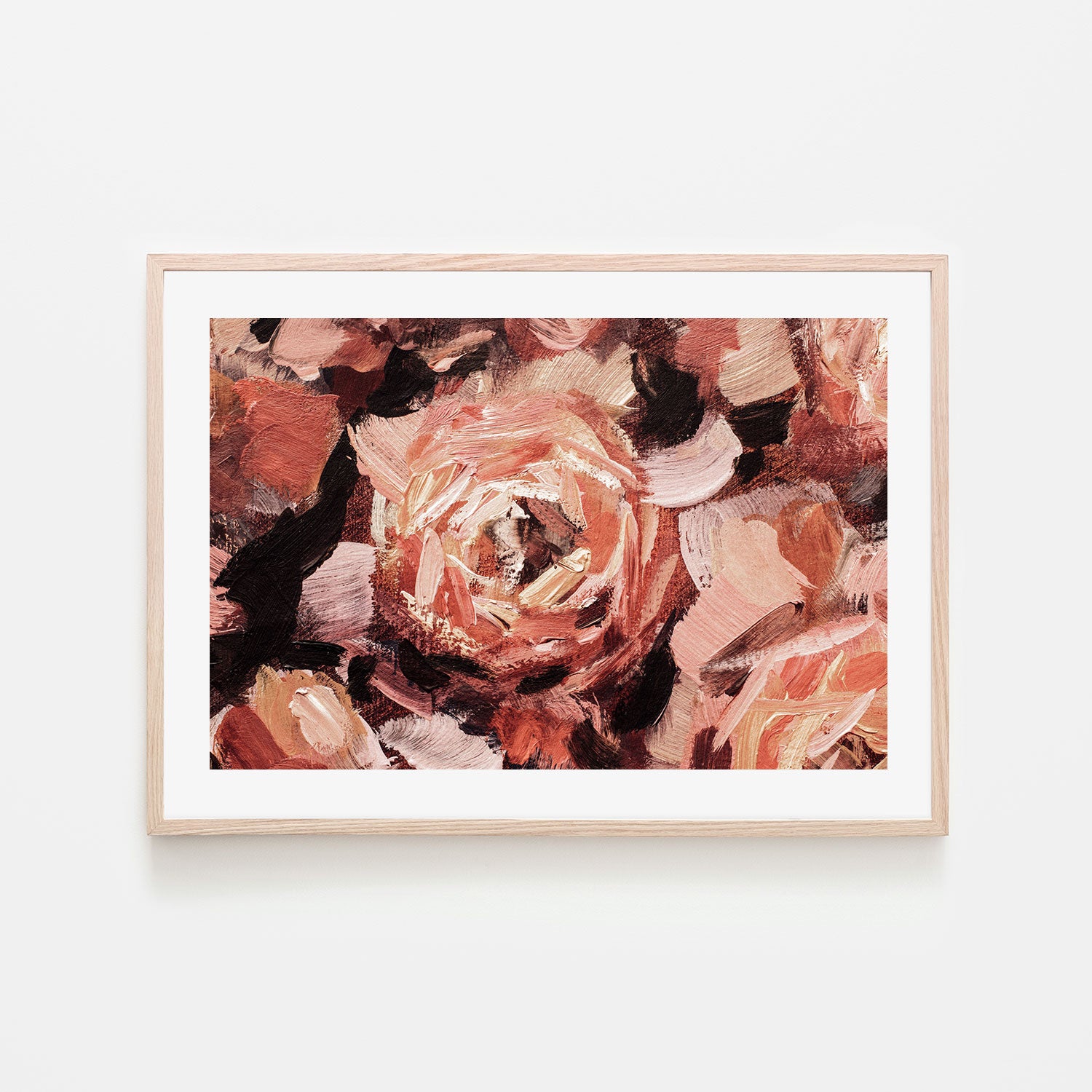 Blushing Roses, Style A, Hand-Painted Canvas