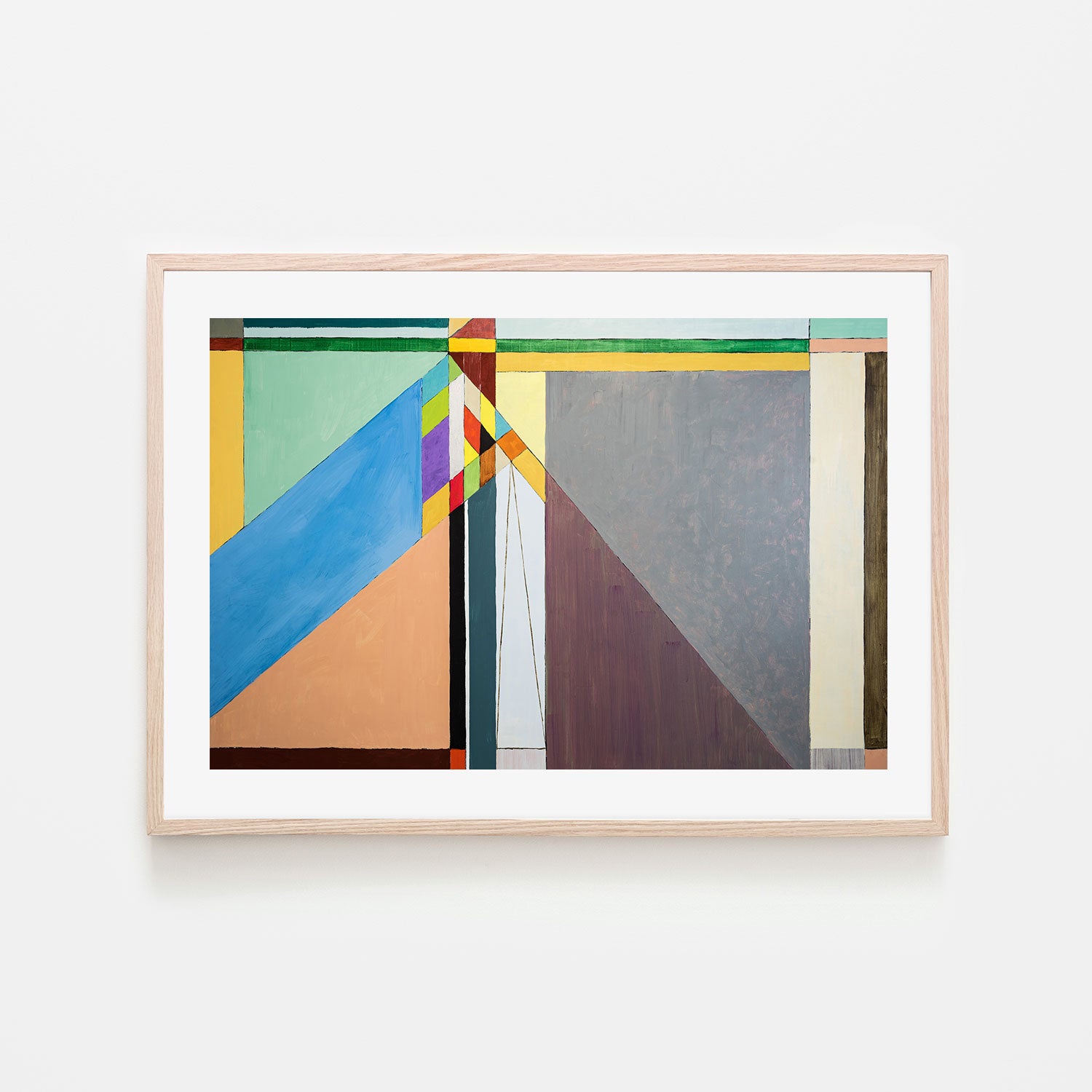 Coloured Angles, Style G, Hand-Painted Canvas