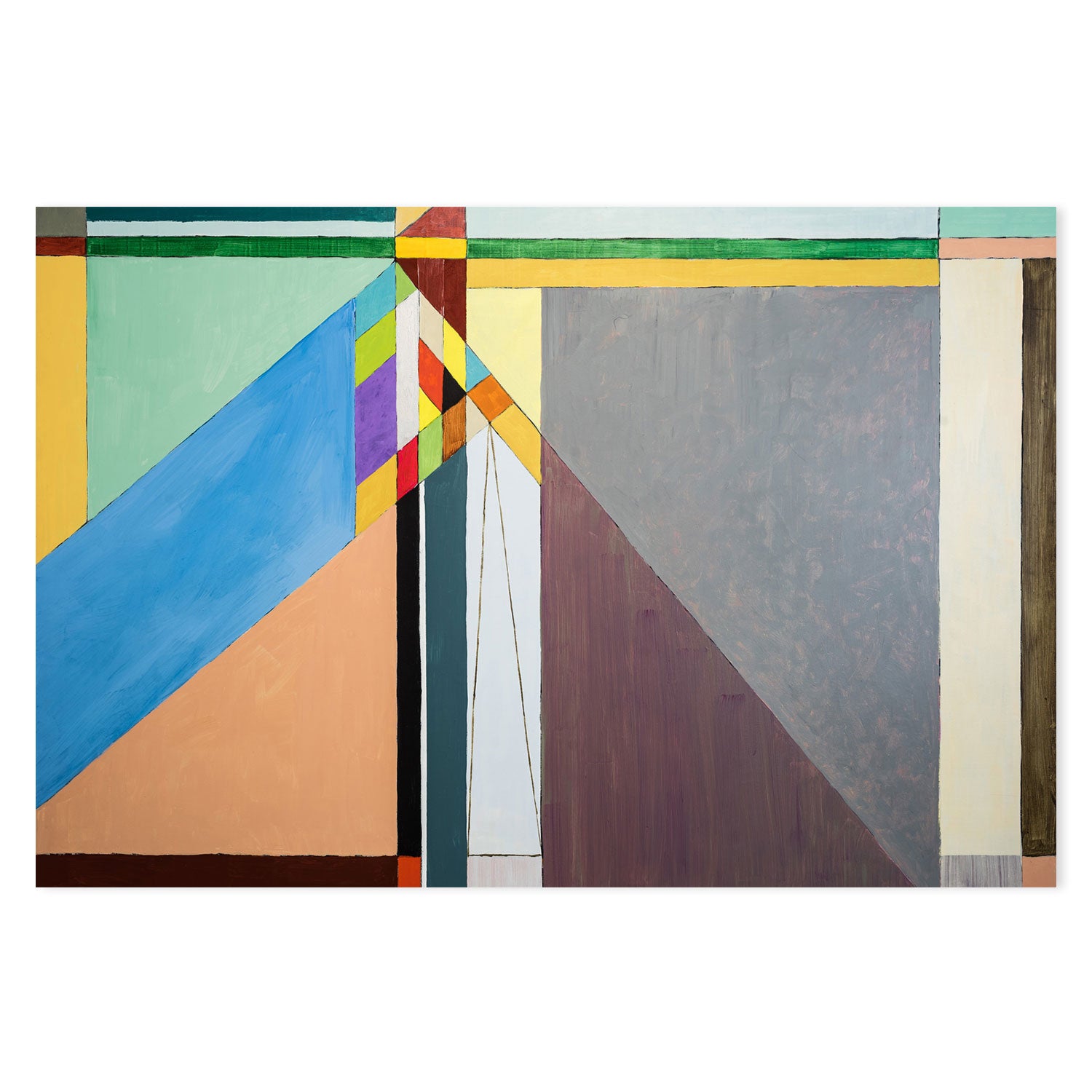 Coloured Angles, Style G, Hand-Painted Canvas