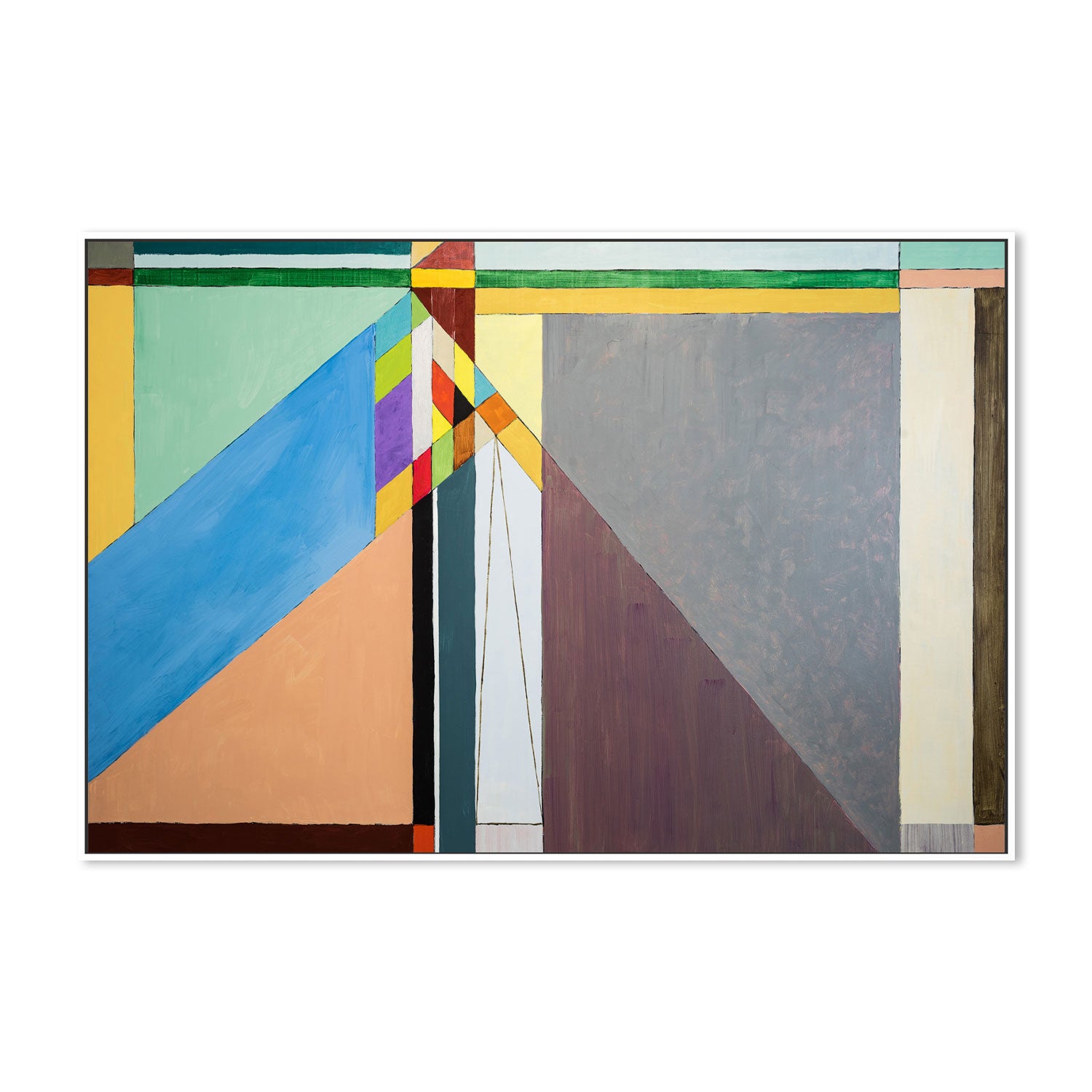 Coloured Angles, Style G, Hand-Painted Canvas