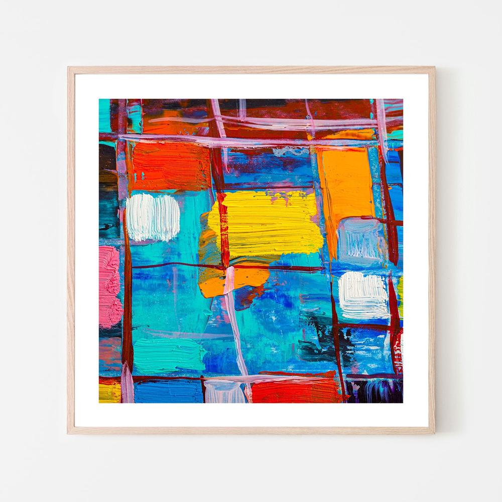 Coloured Squares, Style A, Hand-Painted Canvas