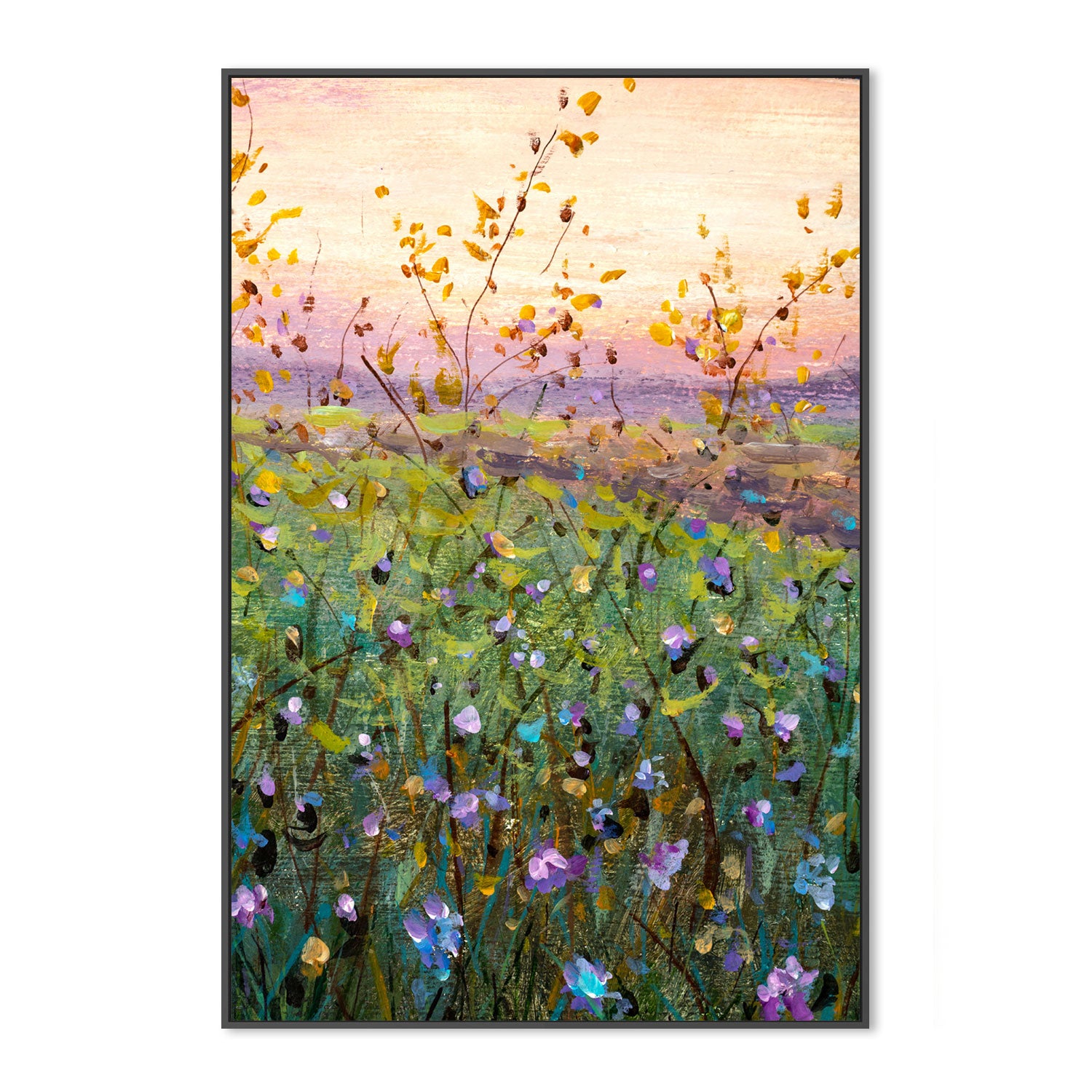 In A Field of Violet Flowers, Hand-Painted Canvas