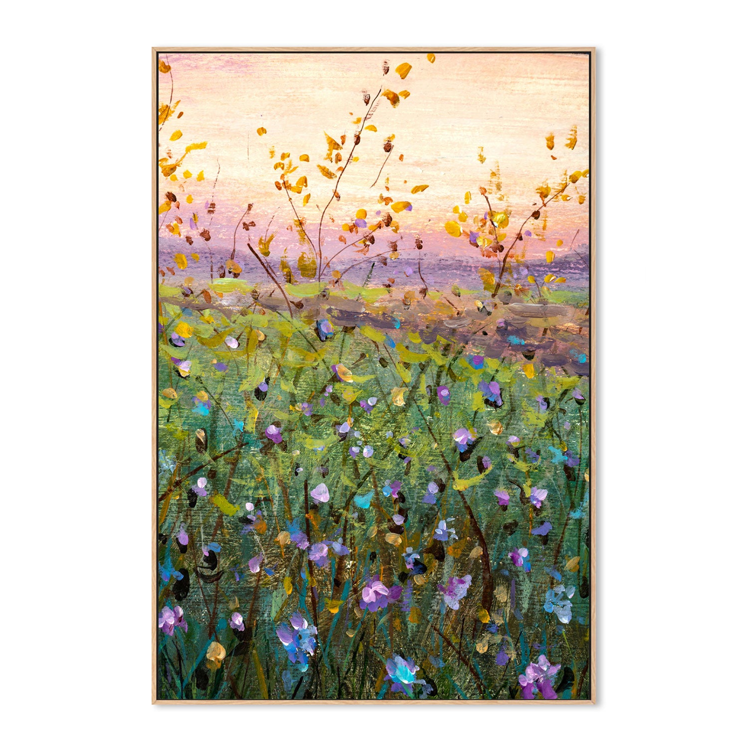 In A Field of Violet Flowers, Hand-Painted Canvas