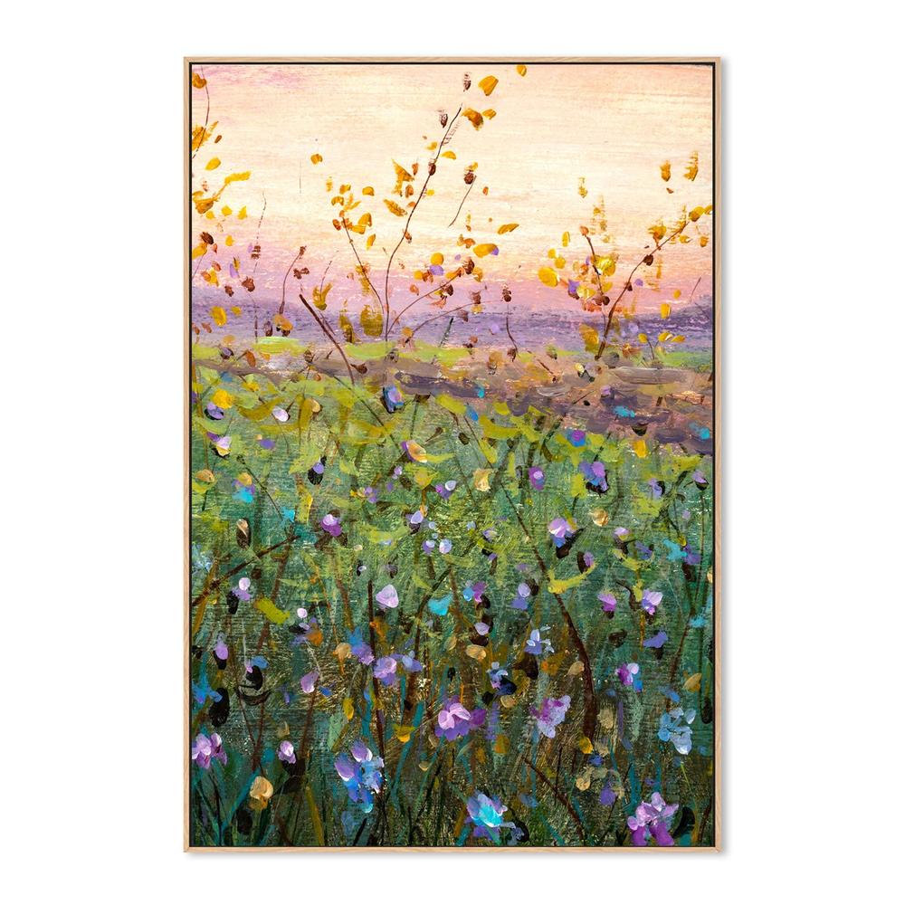 In A Field of Violet Flowers, Hand-Painted Canvas