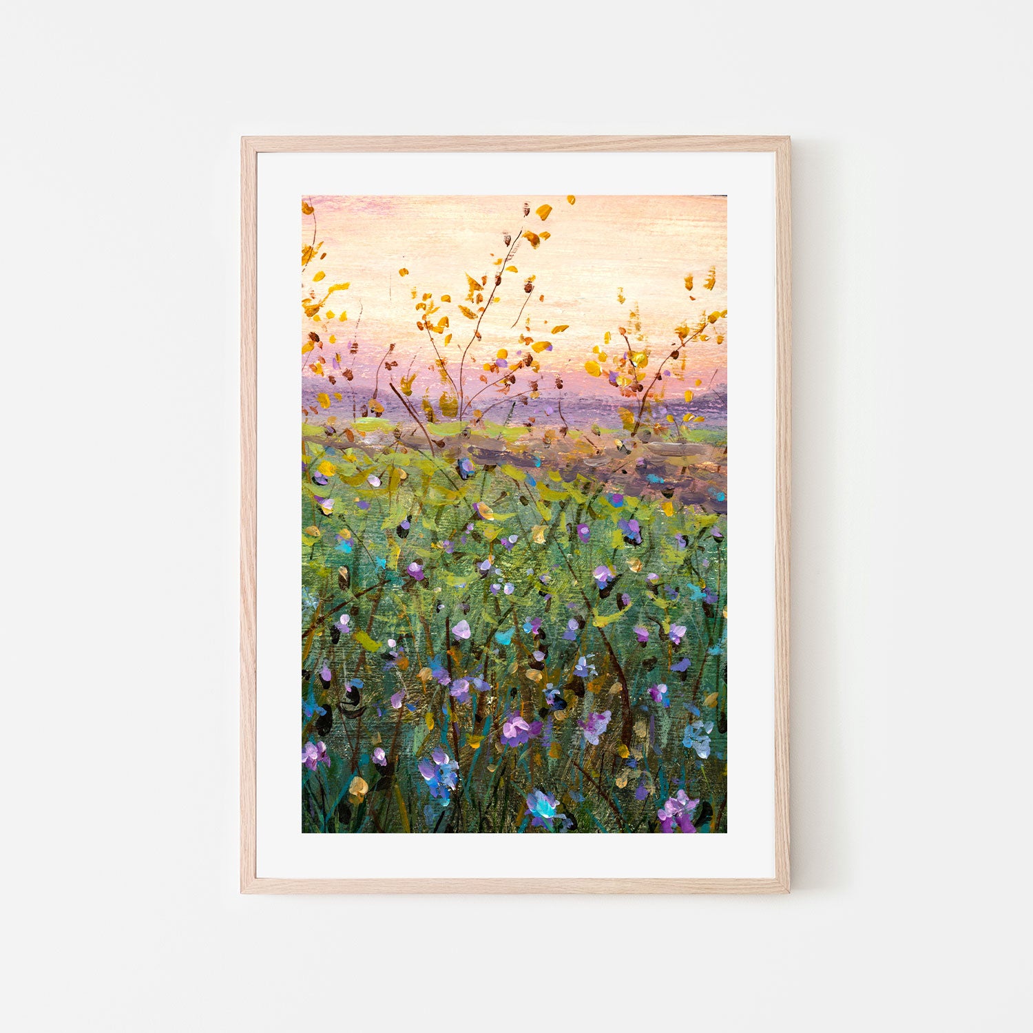 In A Field of Violet Flowers, Hand-Painted Canvas
