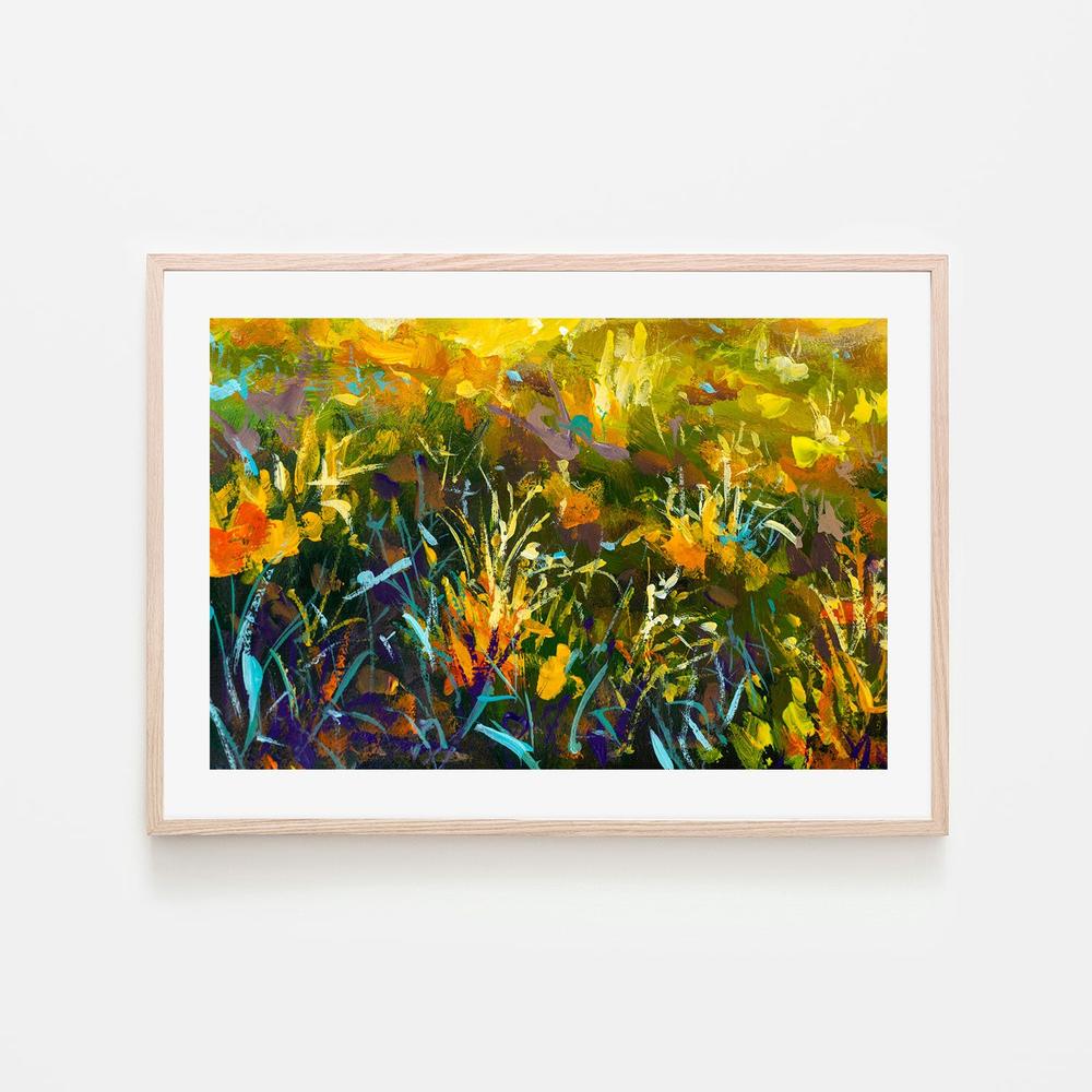 Flowers In A Sea of Green, Style A, Hand-Painted Canvas