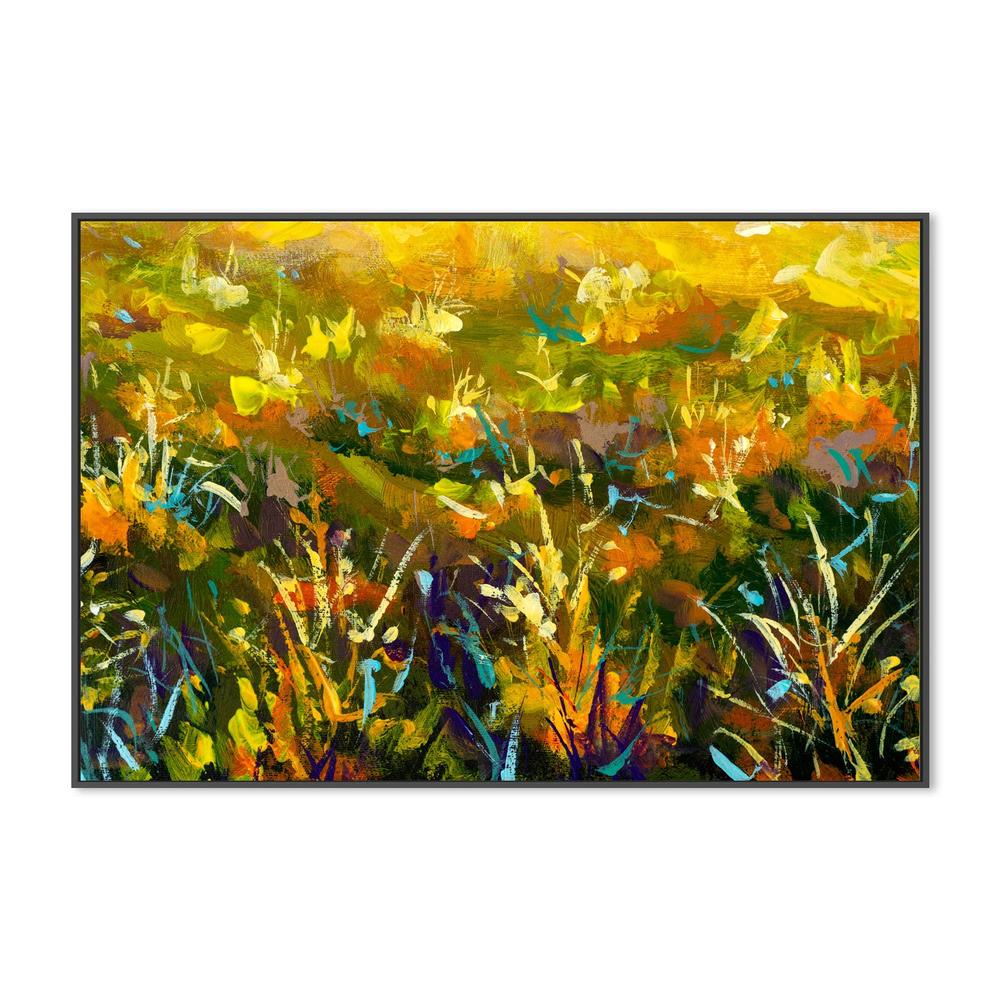 Flowers In A Sea of Green, Style B, Hand-Painted Canvas