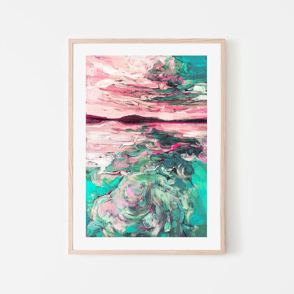 Saturated Sunset, Style B, Hand-Painted Canvas