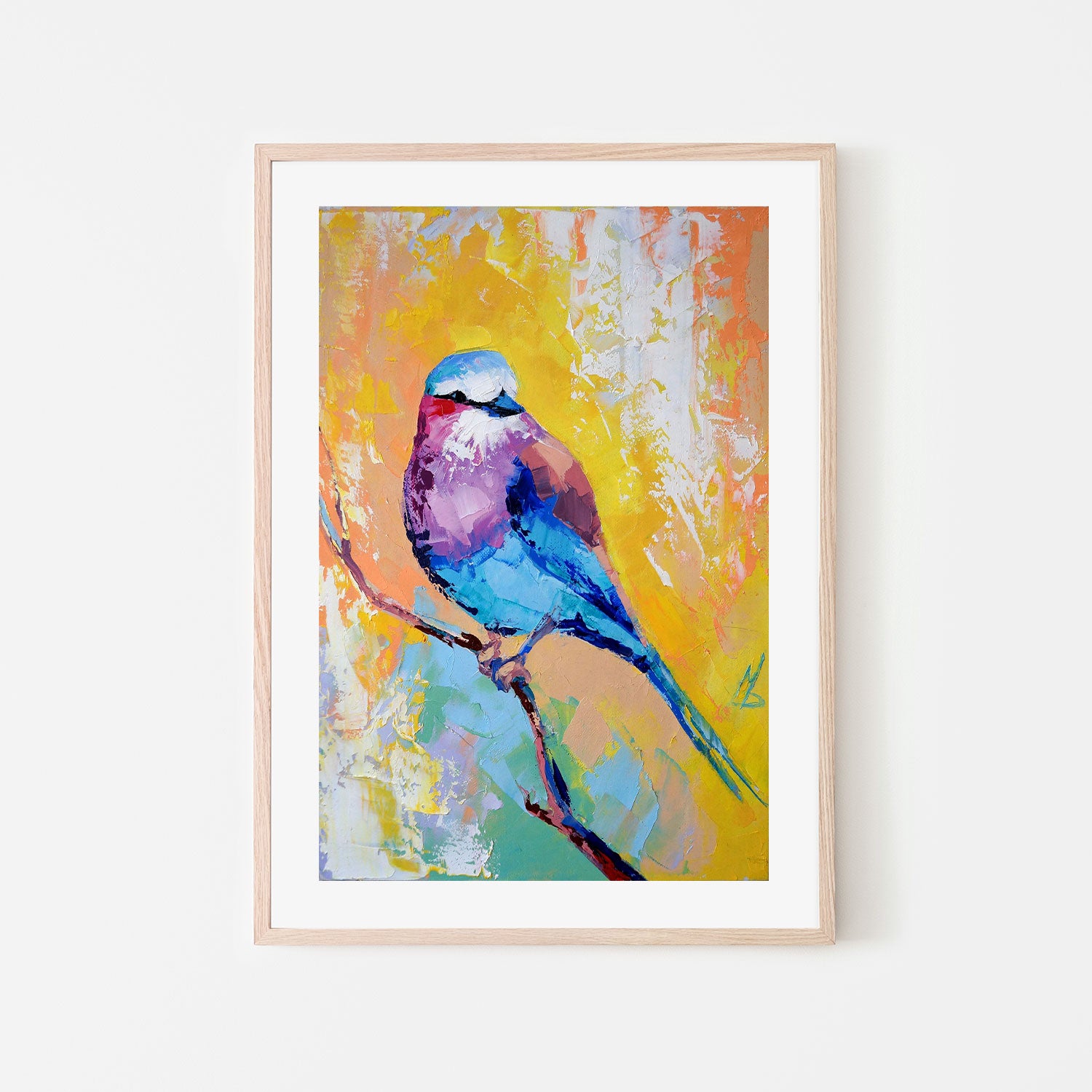 Colourful Bird , Hand-painted Canvas