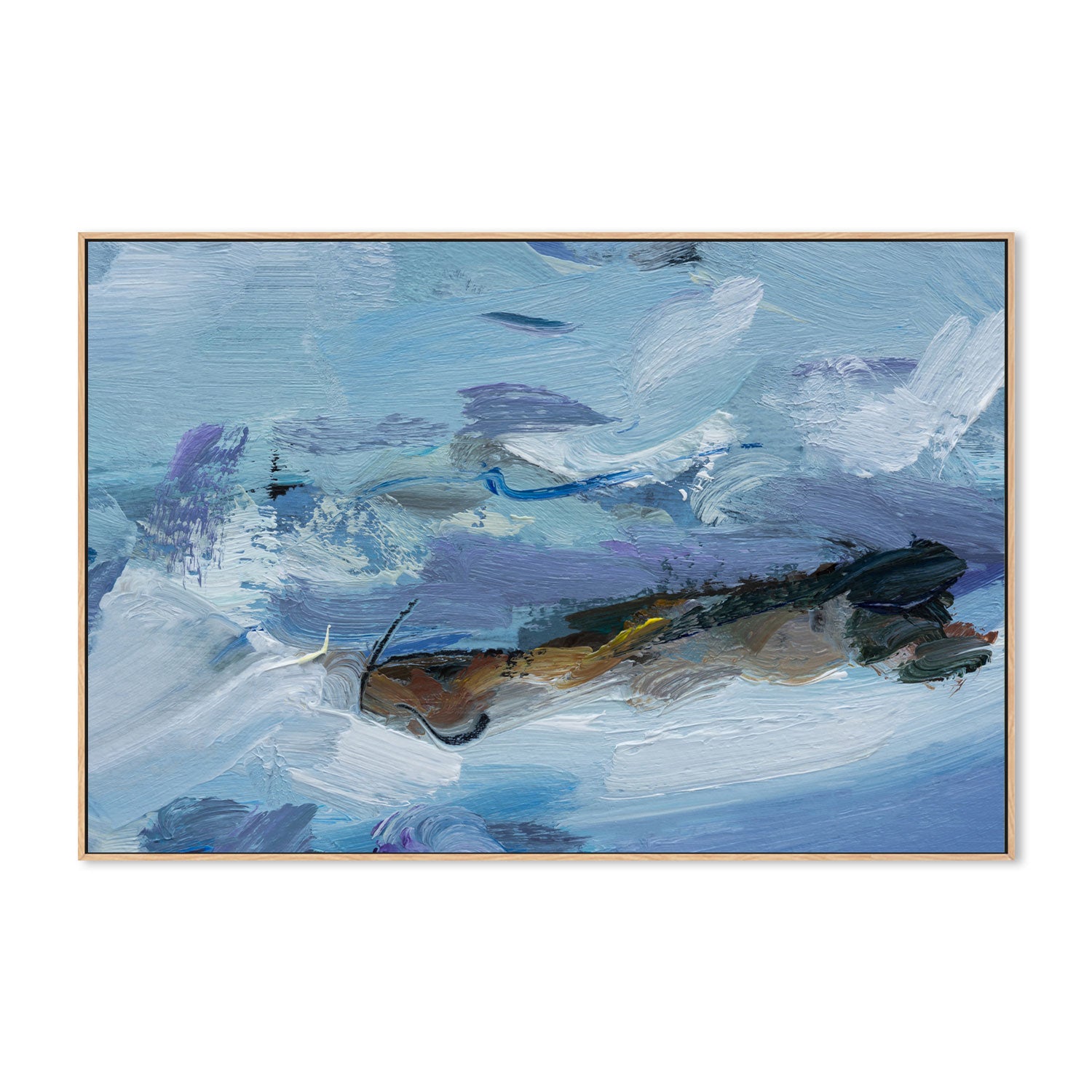 Blue Waves Crashing , Hand-painted Canvas