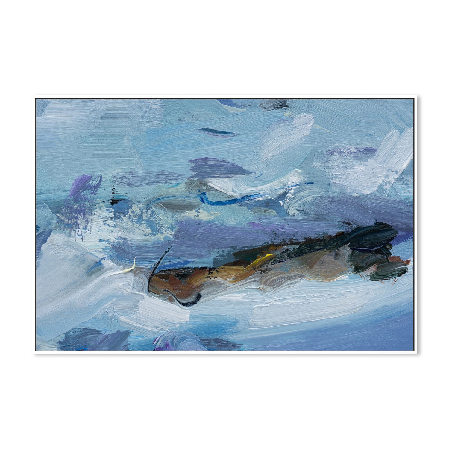 Blue Waves Crashing , Hand-painted Canvas