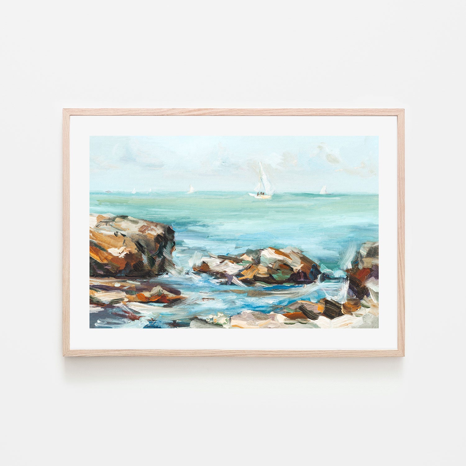 Sailing Beyond The Horizon , Hand-painted Canvas