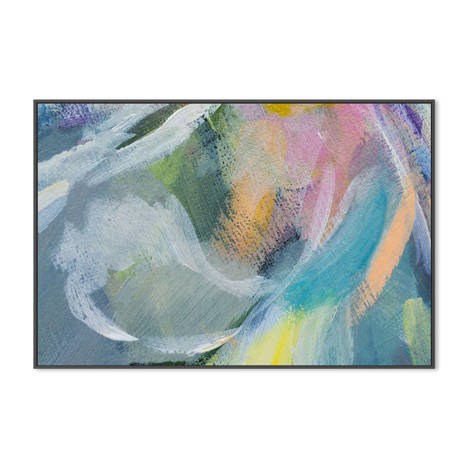 Pastel Rainbow Abstract , Hand-painted Canvas