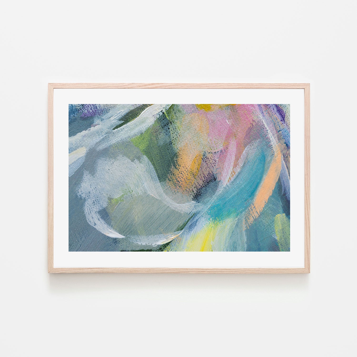 Pastel Rainbow Abstract , Hand-painted Canvas