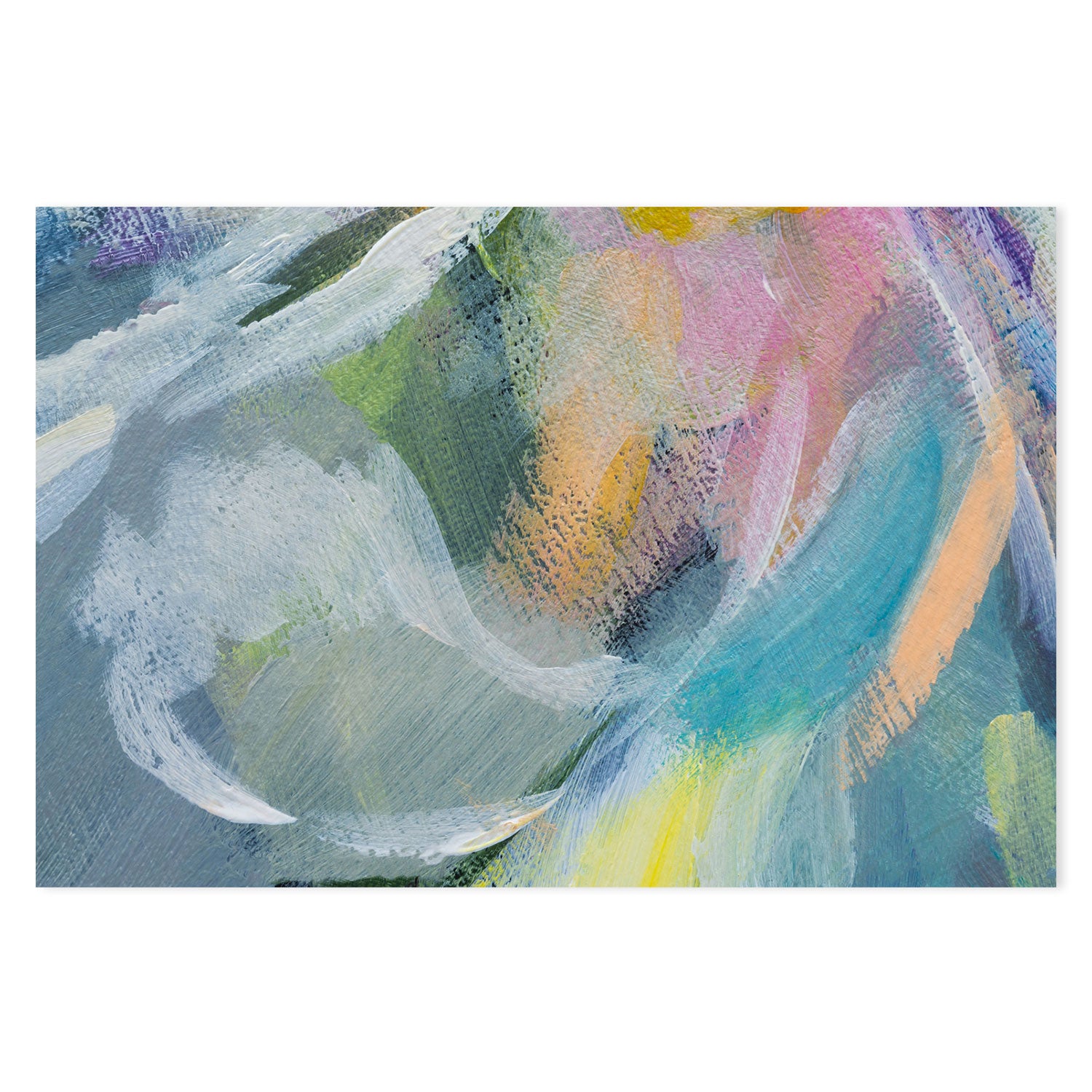 Pastel Rainbow Abstract , Hand-painted Canvas
