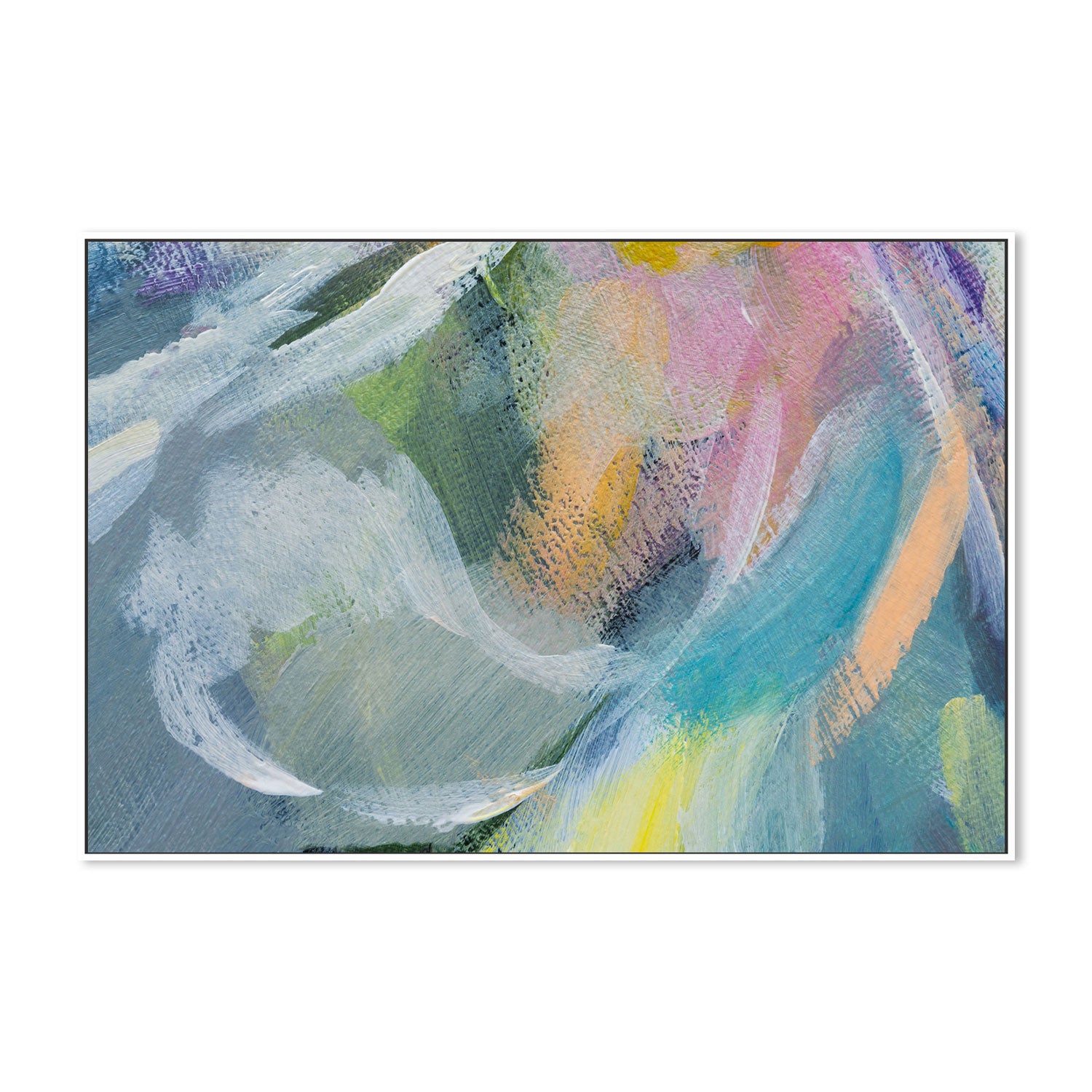 Pastel Rainbow Abstract , Hand-painted Canvas