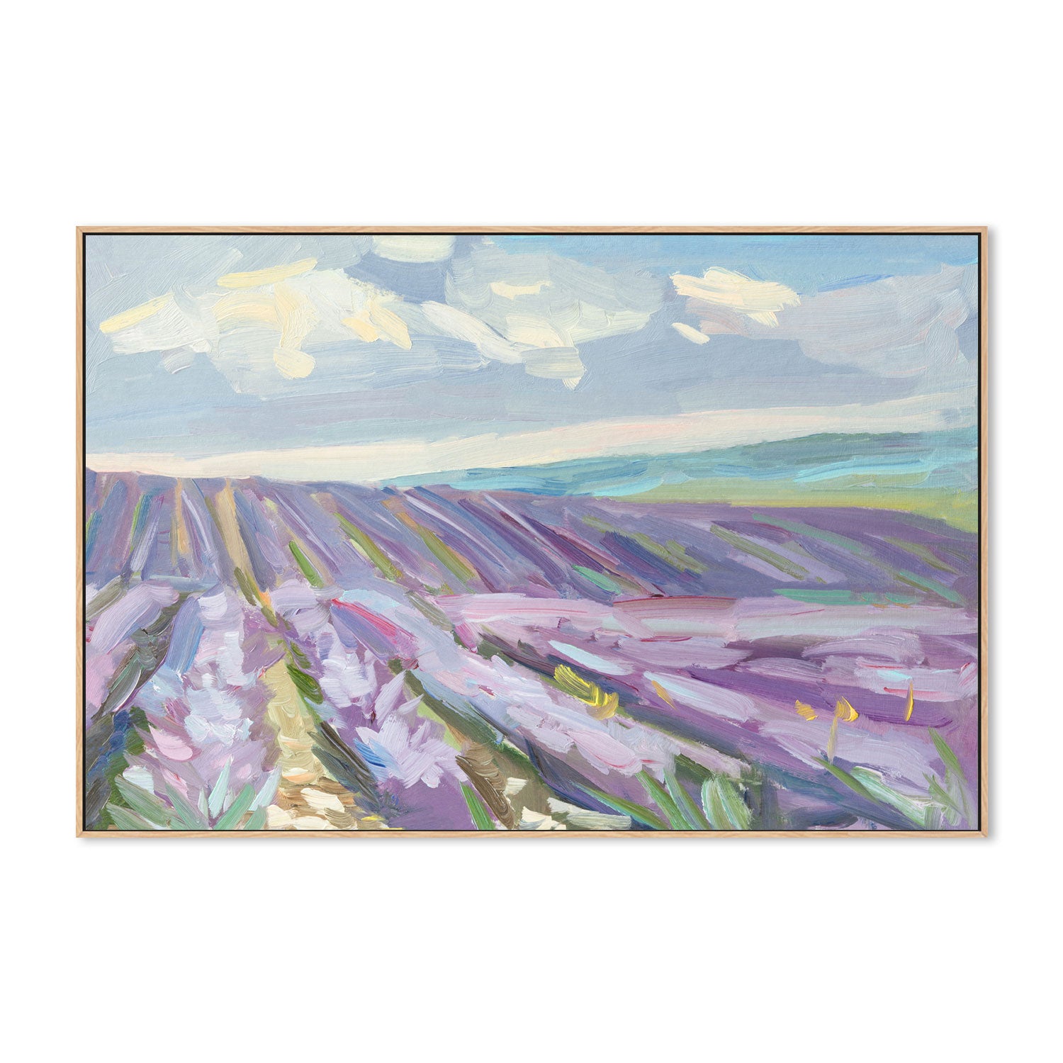 Long Lavender Field , Hand-painted Canvas