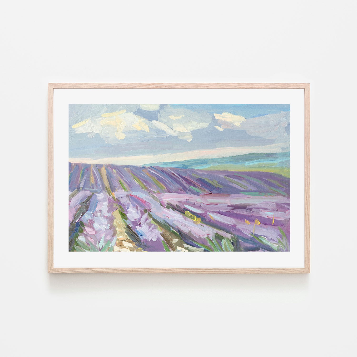 Long Lavender Field , Hand-painted Canvas