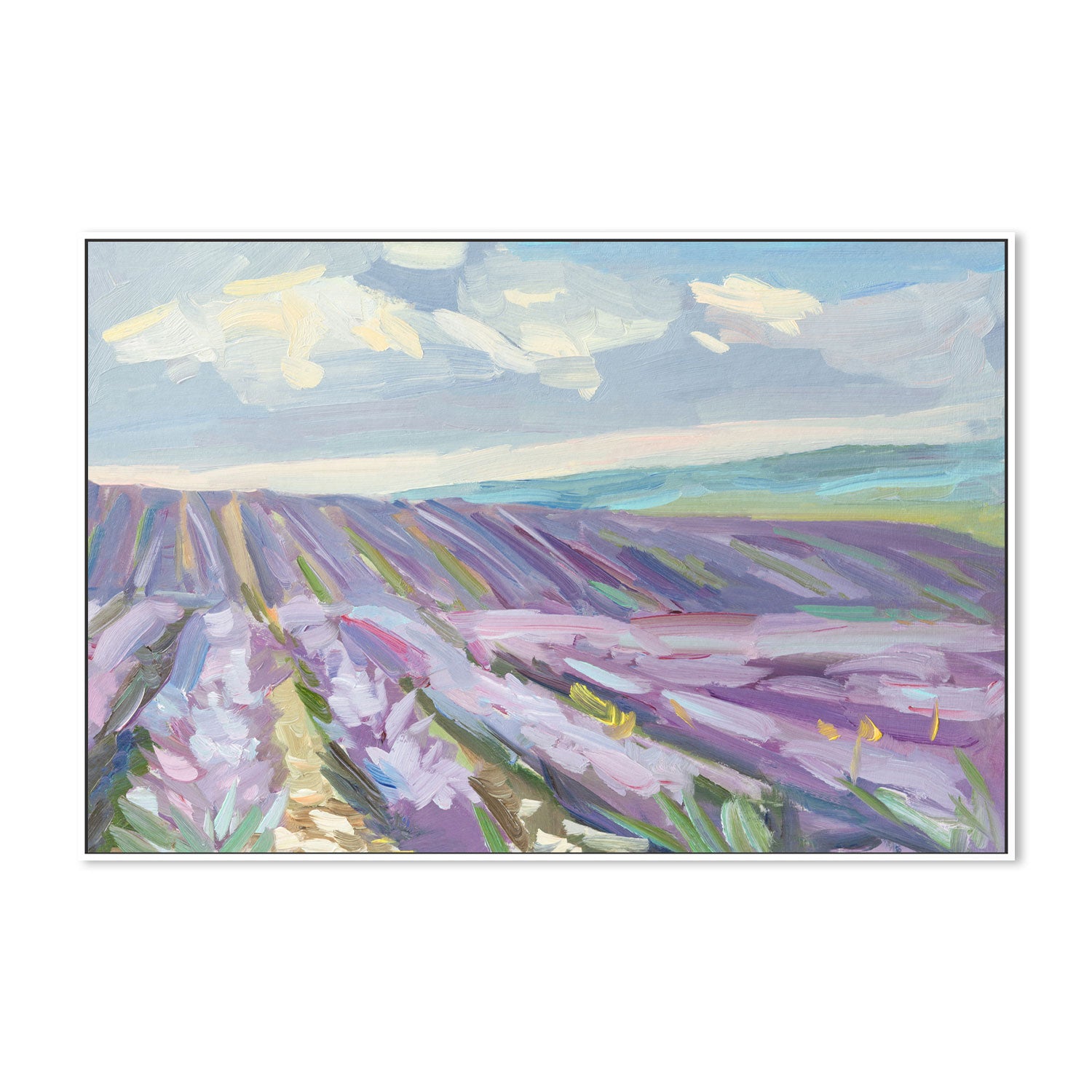 Long Lavender Field , Hand-painted Canvas