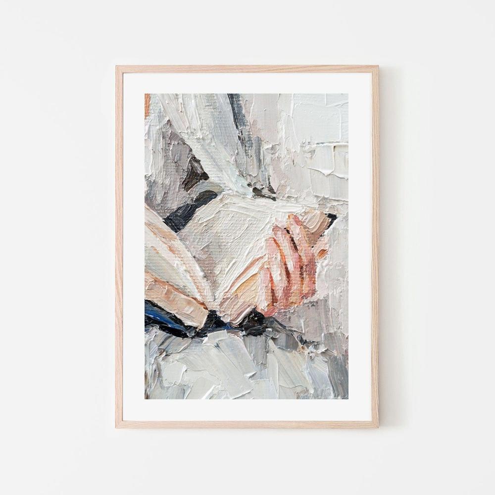 Quietly Reading, Style B , Hand-painted Canvas