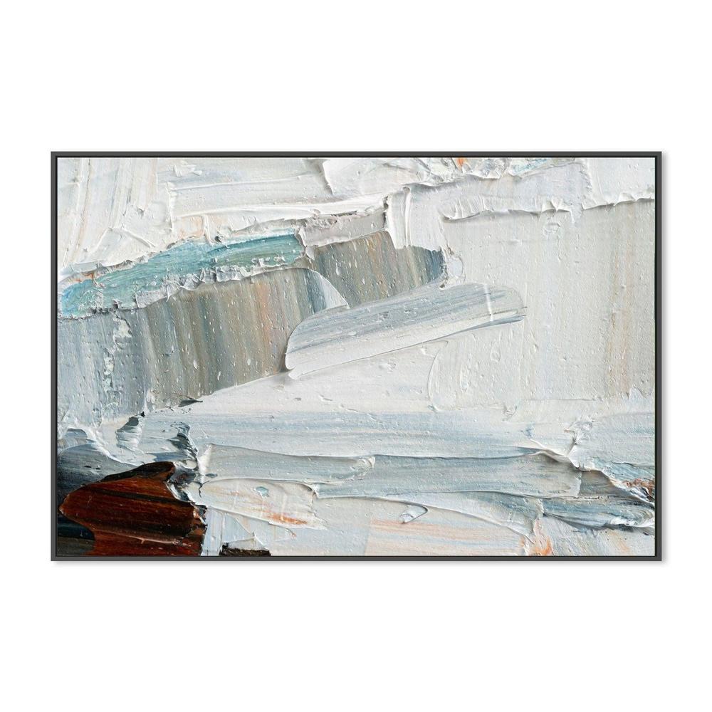 Pastel Blue Layers , Hand-painted Canvas