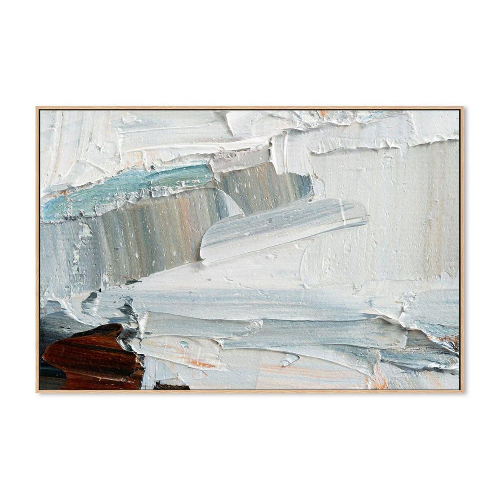 Pastel Blue Layers , Hand-painted Canvas